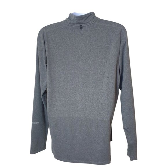 Nike Mens Running Top M Gray 1/4 Zip Pullover Dri-Fit Athletic Sporty Reflective - Picture 3 of 8